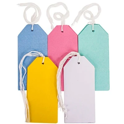 Image of 30x Pastel Coloured Gift Tags Wedding/Christmas Craft String Labels