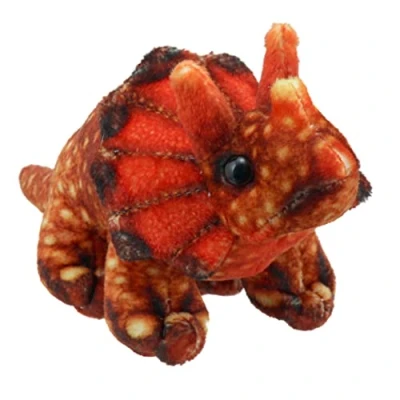 Image of The Puppet Company Dinosaur Finger Puppets Triceratops (Orange), PC002241