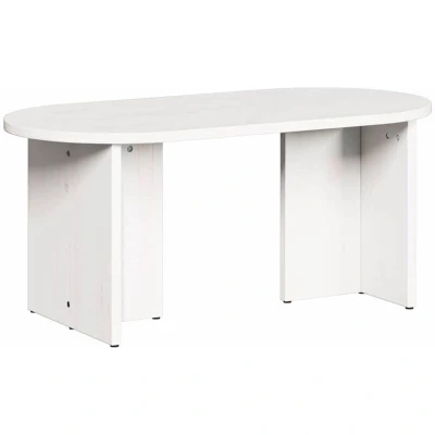 Image of vidaXL Coffee Table White 80 x 39.5 35 cm Solid pine wood