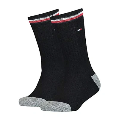 Image of Tommy Hilfiger Men&#039;s CREW Socks (Pack of 2), black, 6 8 UK