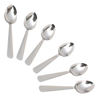Image of KitchenCraft Teaspoons Set of 6, Stainless Steel Coffee Spoons, 14 cm, Silver