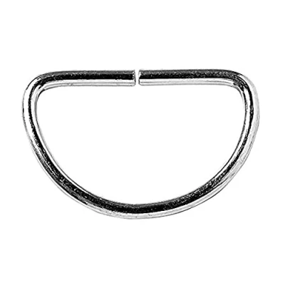 Image of Merriway BH05180 (50 Pcs) Curtain Metal D Rings Nickel Plated 19mm Pack of 50 Pieces