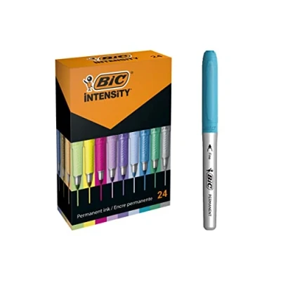 Image of Bic Marking Permanent Markers Assorted Intense/Pastel/Metallic Colours, Box of 24