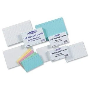 Image of Concord Record Card Smooth Ruled 2 Sides 12.7x7.6 cm White Ref 16001 [Pack of 100]