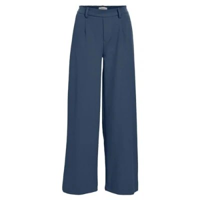 Image of OBJECT Women&#039;s OBJLISA Wide Pant NOOS Cloth Trousers, Dark Denim, 8
