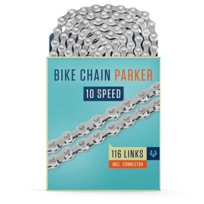 Image of Alphatrail 10 Speed MTB Bike Chain 116 Links incl. Lock I for MTB, Trekking &amp; Road Bikes 10, 20 30 Derailleurs Bicycle compatible with Shimano, SRAM, KMC,