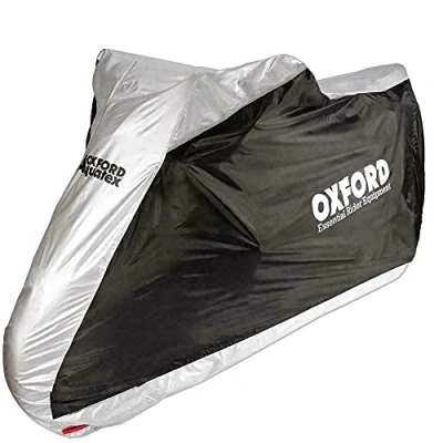 Image of Oxford Covers Aquatex Waterproof All Weather Motorcycle Bike Scooter Cover Large CV204 (Large), Silver Black