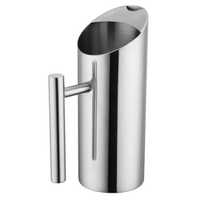 Image of Stainless Steel Water Jug Pitcher, 1 Litre Capacity, Polished Finish