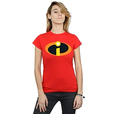 Image of Disney Women&#039;s The Incredibles Costume Logo T Shirt Red Large