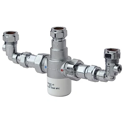 Image of Bristan MT503CP ISOELB 15mm Thermostatic Mixing Valve with Isolation Elbows, Chrome