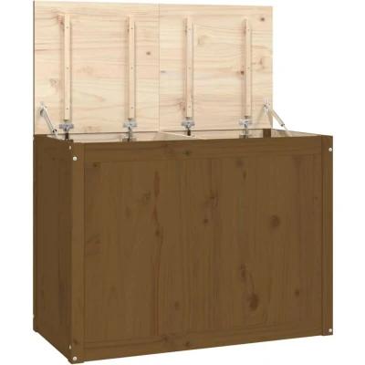 Image of vidaXL Laundry Box Honey Brown 88.5x44x66 cm Solid Wood Pine