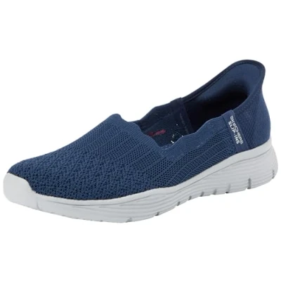 Image of Skechers Women&#039;s Seager Believe IT Sneaker, Navy, 6.5 UK