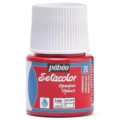 Image of PEBEO Setacolor Opaque Fabric Paint 45 Milliliter Bottle,Vermilion,Red