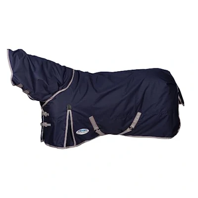 Image of WeatherBeeta ComFiTec Essential Detach A Neck Medium Horse Rug, Navy/Silver/Red, 6&#039;0