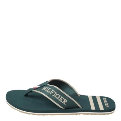 Image of Tommy Hilfiger Men Flip flops Sporty Beach Sandal, Green (Hunter), 40