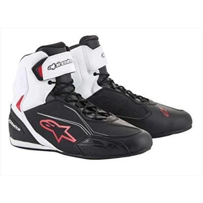 Image of Alpinestars Faster 3 Motorcycle Boots Black White Red, Black/White/Red, Size 11