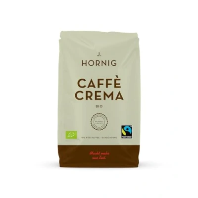 Image of J. Hornig Caffè Crema Espresso Beans, Bio, Organic &amp; Fairtrade, Whole Coffee 500g Pack