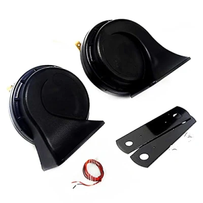Image of YIYIDA car Horn Snail Horns 130DB truck Air Double Tone loud speaker Black Electric High and Low Waterproof for any 12V boat ship Moto vans etc