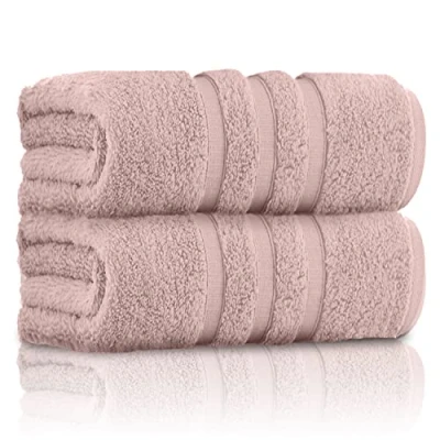 Image of GC GAVENO CAVAILIA Bath Sheets Towels 550 GSM Extra Large Towle Set Washable &amp; Water Absorbent Bathroom Egyptian Cotton Sheet, Blush Pink
