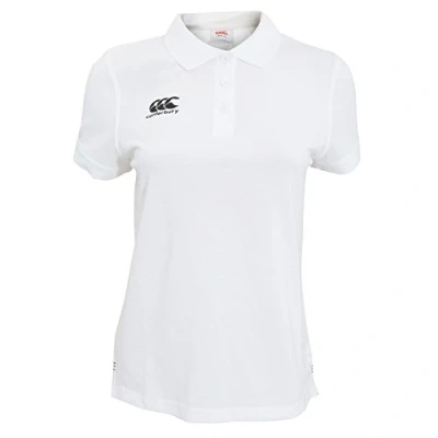 Image of Canterbury Women&#039;s Waimak Cotton Polo Shirt Rugby Casual Top For Long Lasting Comfort, White, 8
