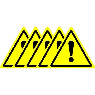 Image of ISO Safety Sign International Hazard Warning Symbol Self Adhesive Sticker 100mm x (Pack of 5 Stickers)