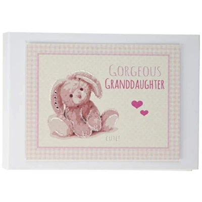 Image of White Cotton Cards Pink &#039;Gorgeous Granddaughter&#039; Photo Album (NRP17T), of
