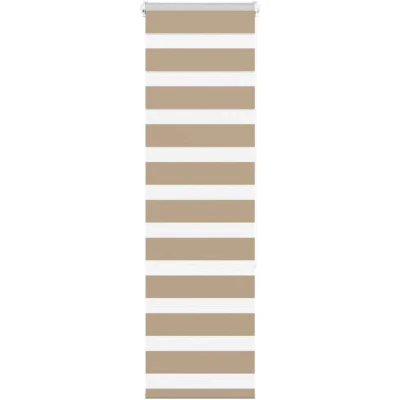 Image of vidaXL Zebra Blind Sand Brown 45x150 cm Fabric Width 40.9 Polyester