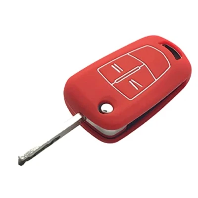 Image of Nordecco SILICONE KEY FOB PROTECTOR CASE FIT FOR OPEL VAUXHALL 2/3 BUTTON FLIP CORSA SRI ASTRA VECTRA MERIVA ZAFIRA (Red)