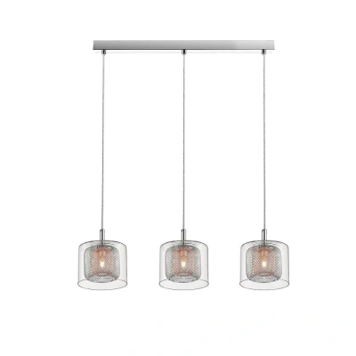 Image of Laure 3 Light Chrome Bar Pendant Ceiling