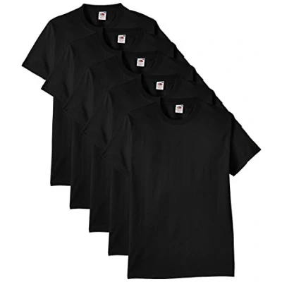 Image of Fruit of the Loom Men&#039;s Heavy T Shirt, Black, XL UK