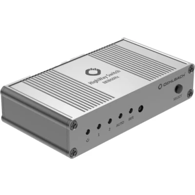 Image of OEHLBACH Highway Switch 8K HDMI 2.1 2 in 1 Out Adapter with Remote Control (4K 120Hz, 60Hz, 48Gbits, VRR, Dolby Vision, Atmos, HDR10, HDCP 2.3) Matte Silver