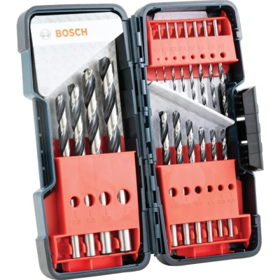 Image of Bosch Professional 18pcs. HSS Twist Drill Bit PointTeQ (for Metal, in ToughBox, Ø 1 10 mm, Accessory Drill)