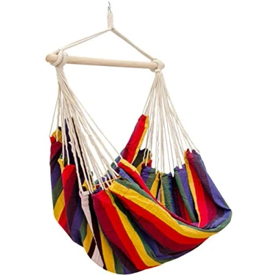 Image of AMANKA XXL Swing Chair 185x130 cloth Hanging Seat it rotates 360 Candy Striped
