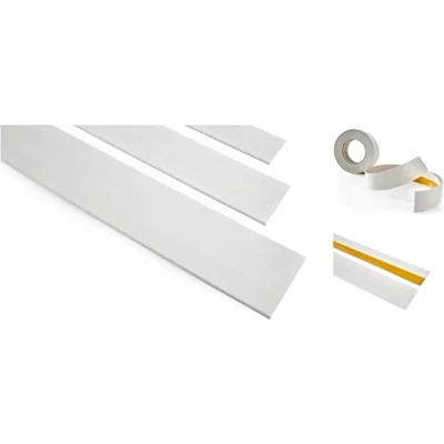 Image of 5 M Flat Self Adhesive Door Window Architrave PVC Cover Strip Masking Trim TMW Profiles (40 mm (1.57 in), White)