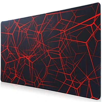 Image of Hosimoln Gaming Mouse Mat,XL Size 70x30 cm,Thickness 3 mm,Premium Textured Non Slip and Waterproof Computer Pad with Stitched Edges for Gaming/Office/Home Rednet