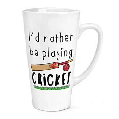 Image of I&#039;d Rather Be Playing Cricket 17oz Large Latte Mug Cup