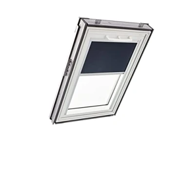 Image of Original Roto Blackout Roller Blind ZRV Almost complete Guide Rail Silver For Roof Windows Series Q Size 066/098 06/09 Colour Night Blue