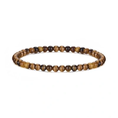 Image of Philip Jones Tigers Eye Mini Beaded Gemstone Stretch Bracelet