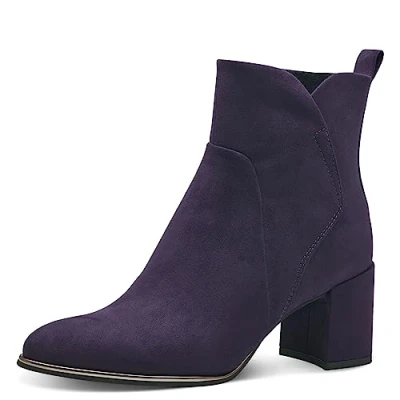 Image of Marco Tozzi Classic ankle boots, Women&#039;s, Size: 5, Purple Textile