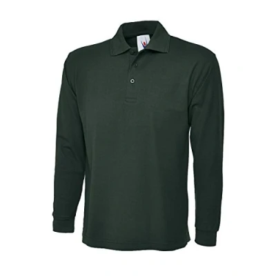 Image of Longsleeve Poloshirt Bottle Green 4XL
