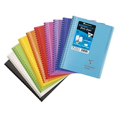Image of Clairefontaine Ref 361201C Koverbook PP Spiralbound Drawing / Sketch Book (100 Pages) A5 (148 x 210mm) in Size, 125gsm Extra White Paper Random Colour Cover