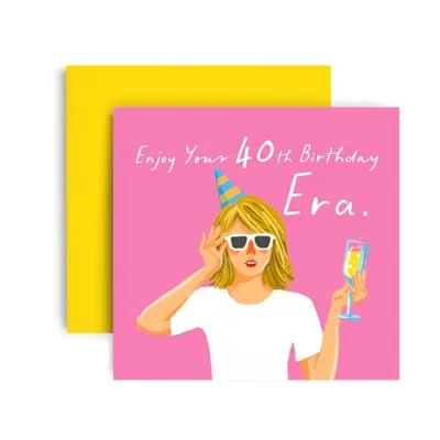 Image of Huxters 40th Birthday Card for Her Friend Female Champagne Mum Daughter Sister Auntie Girls 14.8cm (40th)