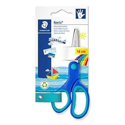 Image of STAEDTLER 965 14LNBK Noris Scissors for Children Left Handed, 14 cm (Pack of 1)