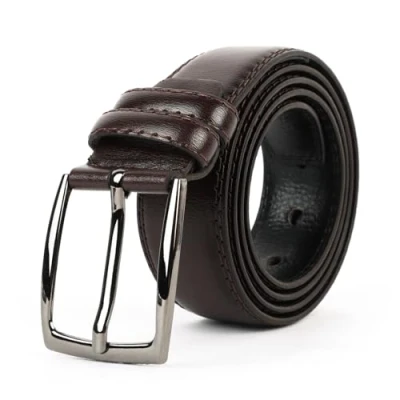 Image of Iridsmole Belts for men, Mens Leather, Brown Leather Belt Jeans Trousers Casual Pant Overalls, Adjustable Belt, 125cm Men 37 39