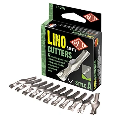 Image of ESSDEE Safety Lino Cutter (Box of 12), Silver, 7.5x2x9cm
