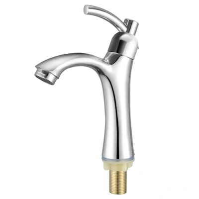 Image of Bathroom Tap,Modern Cold Water Sink Taps,Single Handle 1 Hole Lavatory Basin Bath Tap,Polished Chrome Finished