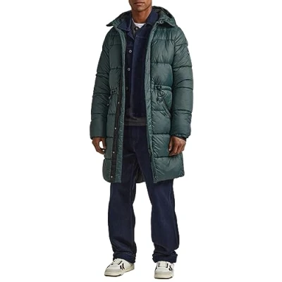 Image of Pepe Jeans Men&#039;s Blai Puffer Parka, Green (Regent Green), XL