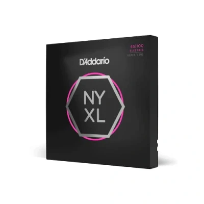Image of D&#039;Addario Bass Guitar Strings NYXL NYXL45100SL Unrivaled Strength, Tuning Stability, Enhanced Response For 4 String Guitars 45 100 Regular Light, Super Long Scale