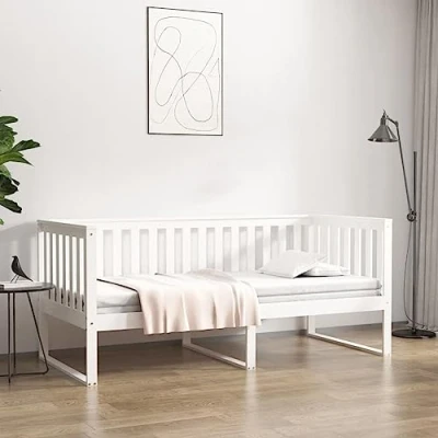 Image of vidaXL Day Bed without Mattress White 90x200 cm Solid Wood Pine