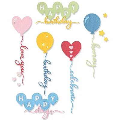 Image of Sizzix Thinlits Die Set 11PK Balloon Occasions by Olivia Rose, Grey, One Size